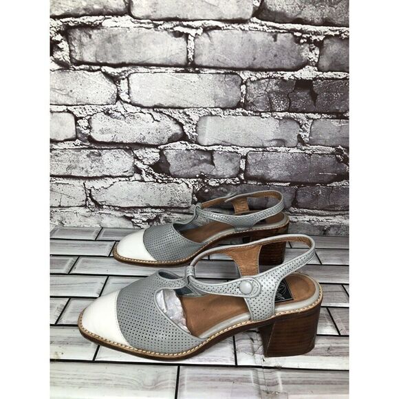 Vintage Jeffrey Campbell White Cap Gray Leather Perforated Sandals Women’s 7M US - Picture 9 of 16